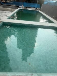 Teste de estanqueidade e teste de carga das piscinas