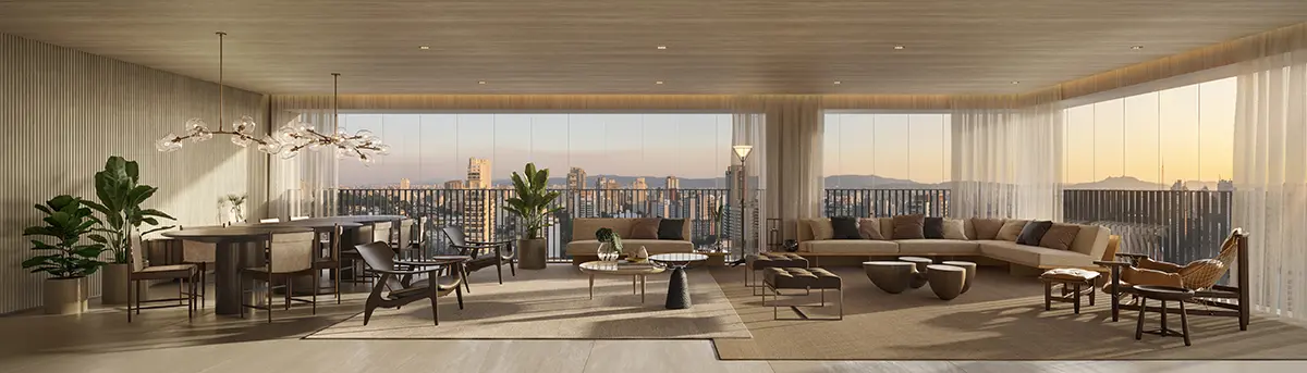 Living do Apto de 194m²