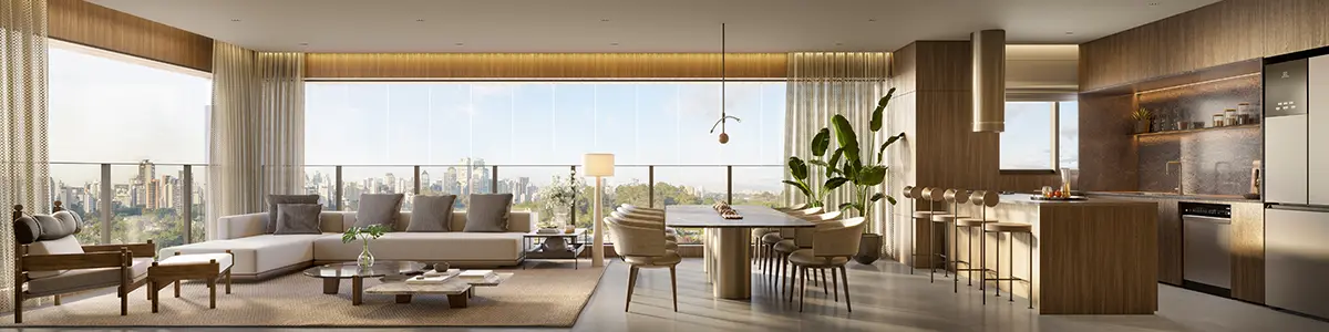 Living do Apto de 166m²
