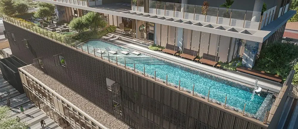 Vista piscina do 4º andar