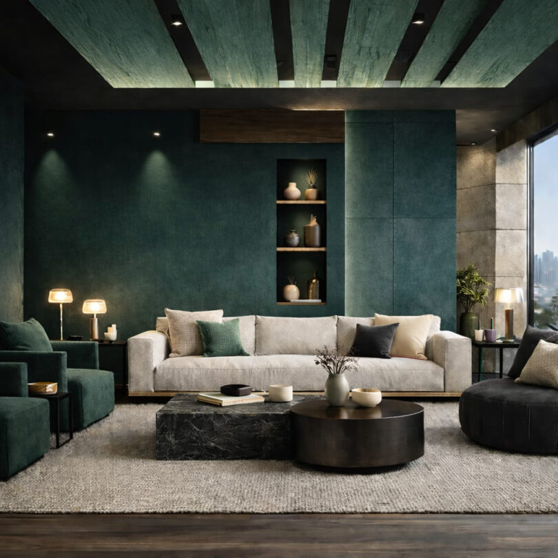 Jade + Swiss Coffee (creme) + preto suave/charcoal