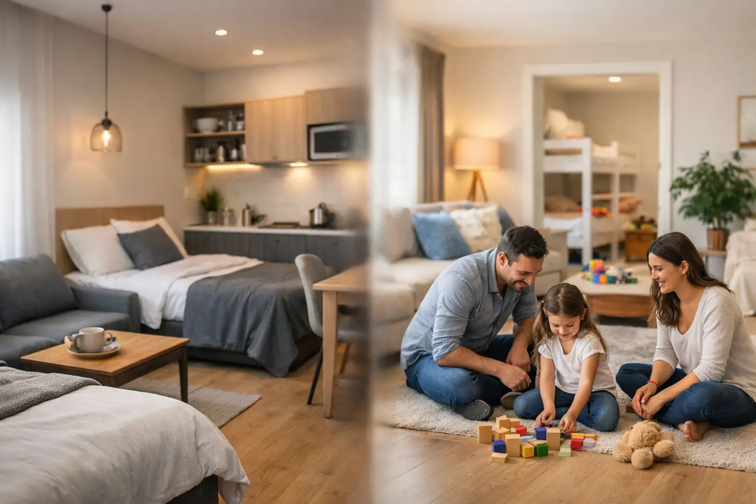 Studio ou apartamento familiar: qual escolher?